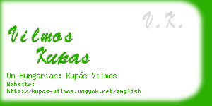 vilmos kupas business card