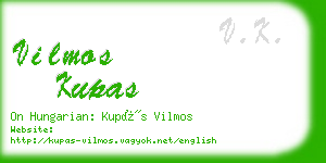 vilmos kupas business card